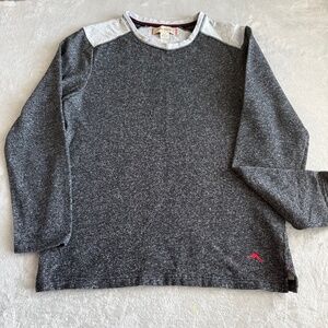 Tommy Bahama Mens Lounge Pullover Crewneck Long Sleeve Shirt Heather Black Sz M